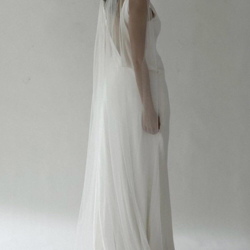 A.B. Ellie Raw Edge Veil - Cathedral Length 110”